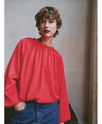 Women's Satin Bubble Hem Top