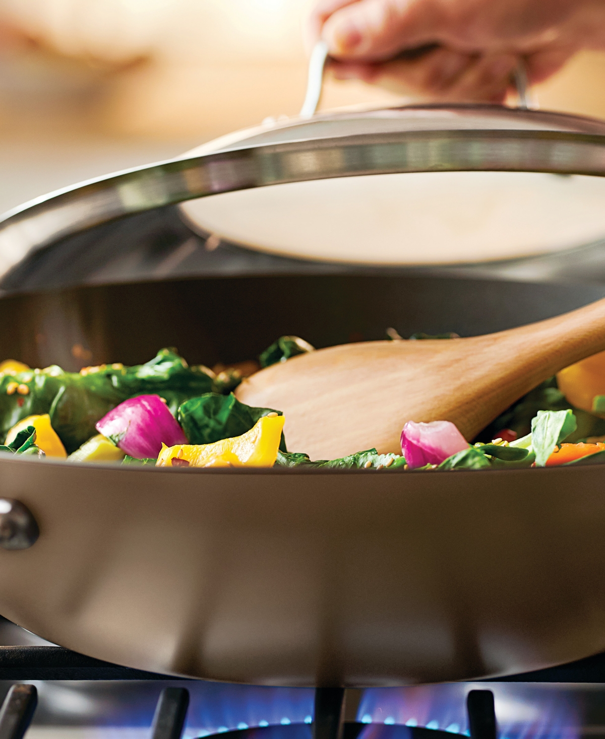 Anolon Advanced Home Hard-Anodized Nonstick Wok with Side Handles, 14"