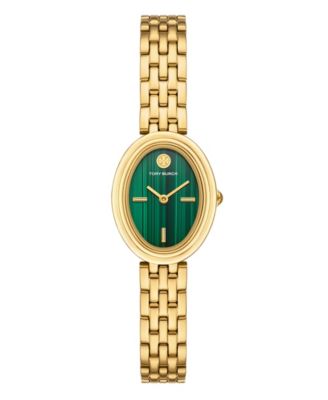 Tory Burch - Women's The Oval Gold-Tone Stainless Steel Bracelet Watch 28mm