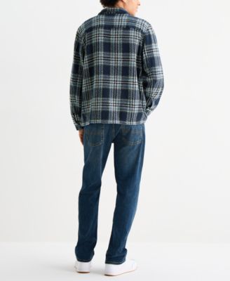 Lucky Brand Mens Twill Shirt Jacket Grateful Dead Bear Short Sleeve T Shirt Paired With 223 Straight Fit Stretch Jeans