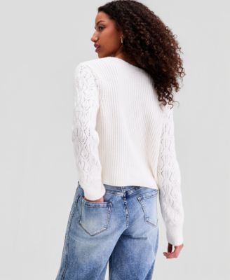 Women's Tie-Front Braided Cardigan, Macy's Exclusive