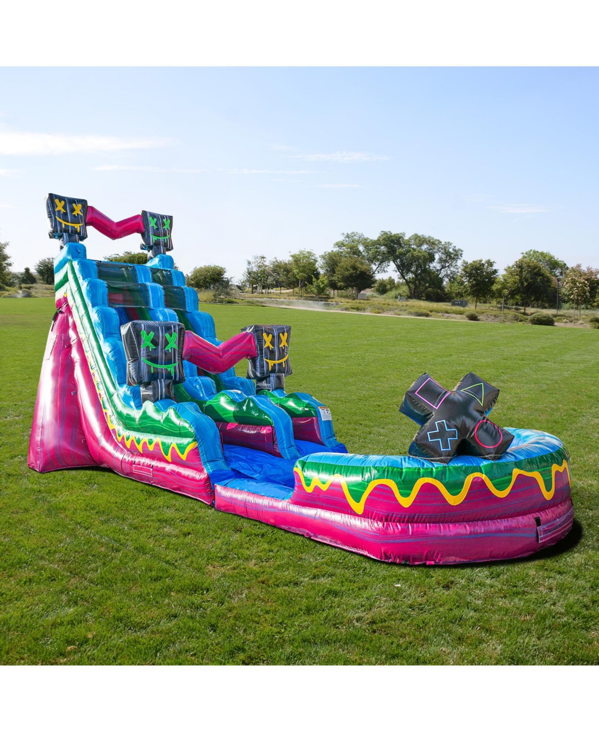 JumpOrange 19 Level Up Water Slide with Detachable Deep Pool for Kids and Adults (with Blower), Commercial Grade, Outdoor Inflatable, Summer, Wet Dry