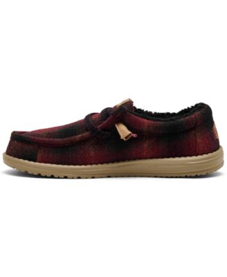 Men's Wally Cozy Plaid Slip-On Casual Moccasin Sneakers from Finish Line