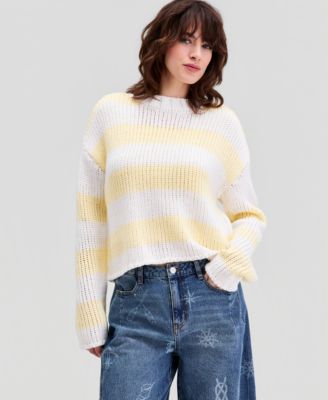 Women's Drop Shoulder Striped Sweater