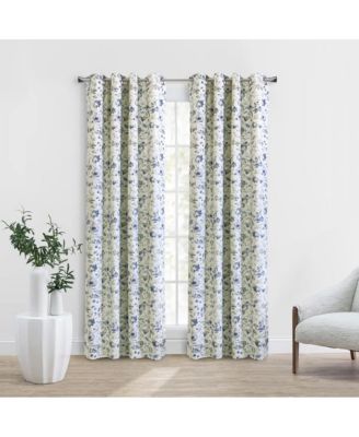 Thermaplus Flora Blackout Grommet Privacy Sound Dampening Curtain Panel for Livingroom Bedroom 52" x 108" Silver