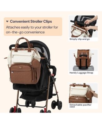 Kids Diaper Bag Backpack, Spacious & Stylish Bag & Changing Pad Leather