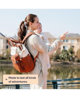 Kids Diaper Bag Backpack, Spacious & Stylish Bag & Changing Pad Leather