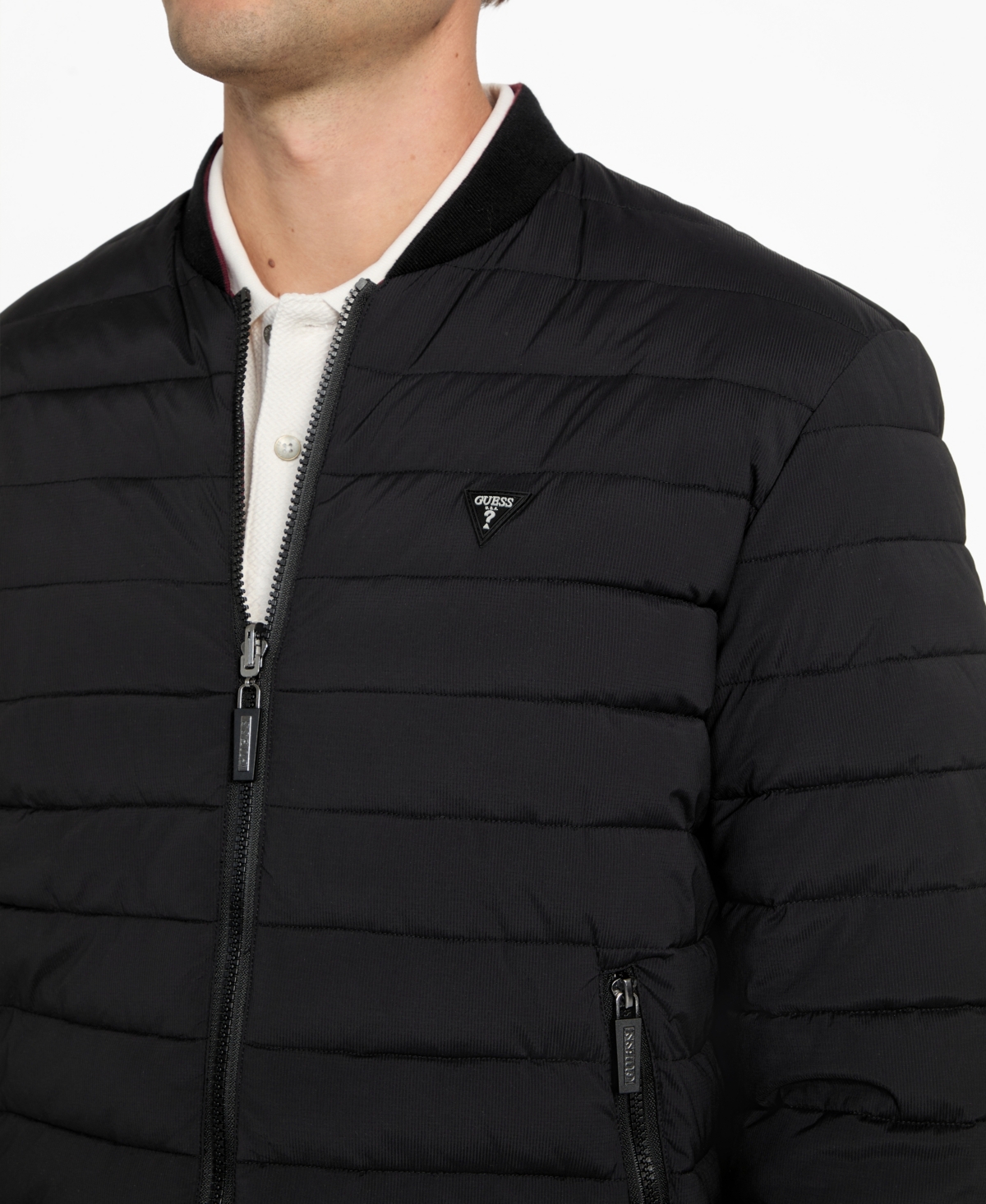 Guess Men's Quilted Reversible Long-Sleeve Jacket