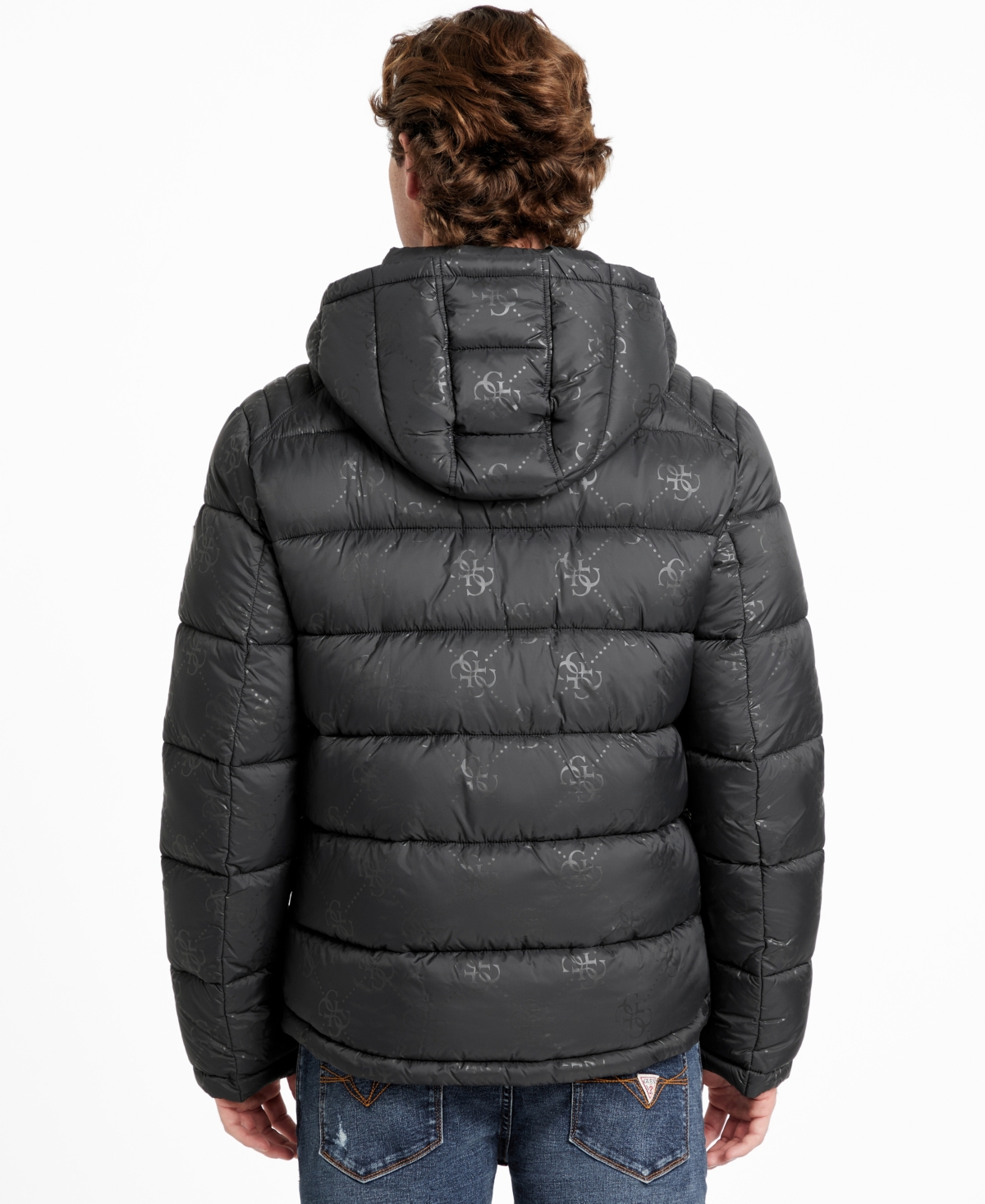 Guess Men's Adam Puffer Jacket with Removable Hood