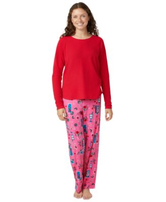 Hue - Women's Solid Long-Sleeve Crewneck Pajama T-Shirt