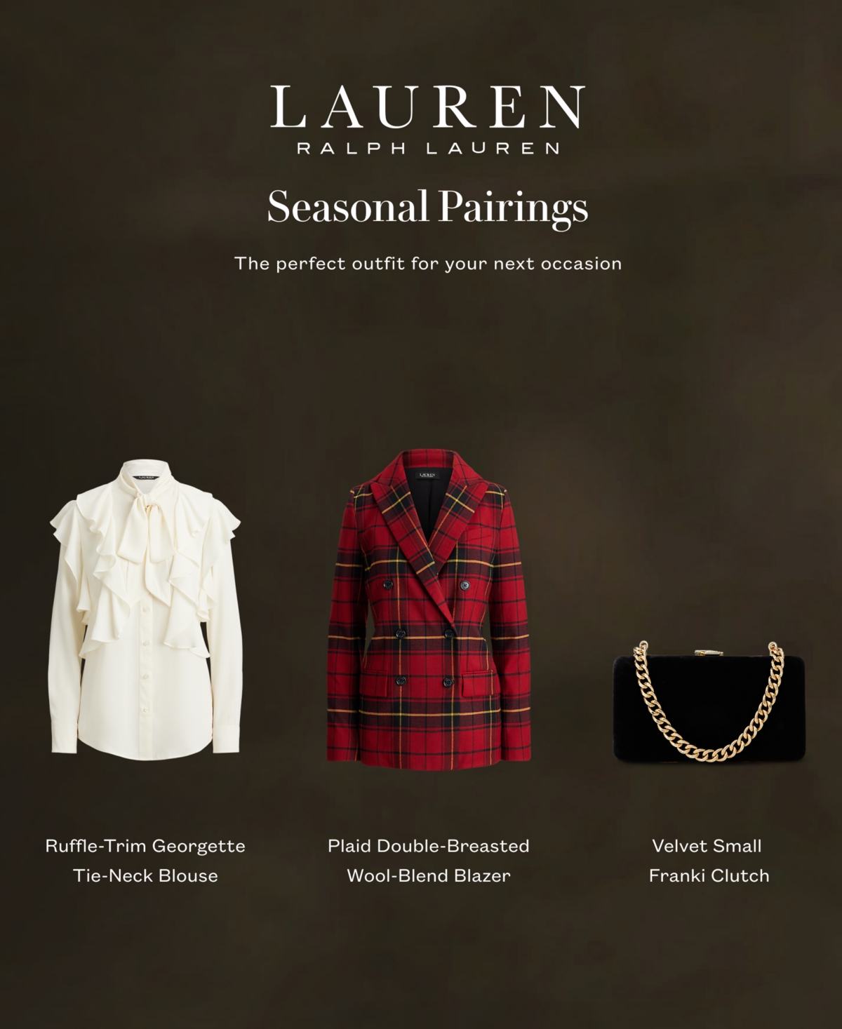 Lauren Ralph Women's Plaid Long Sleeve Blazer