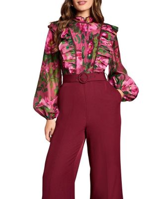 Women's Organza Blouse Jumpsuit