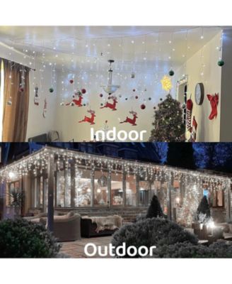 33ft 400 LED Outdoor String Icicle Lights White Lights