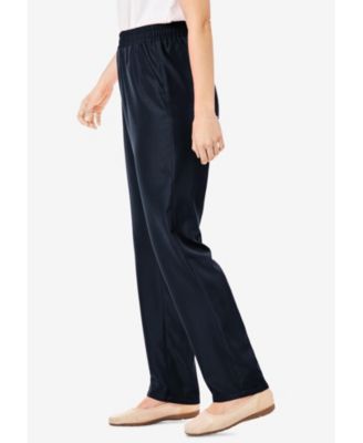 Plus Size Tall Woven Hassle-Free Pull-On Pants