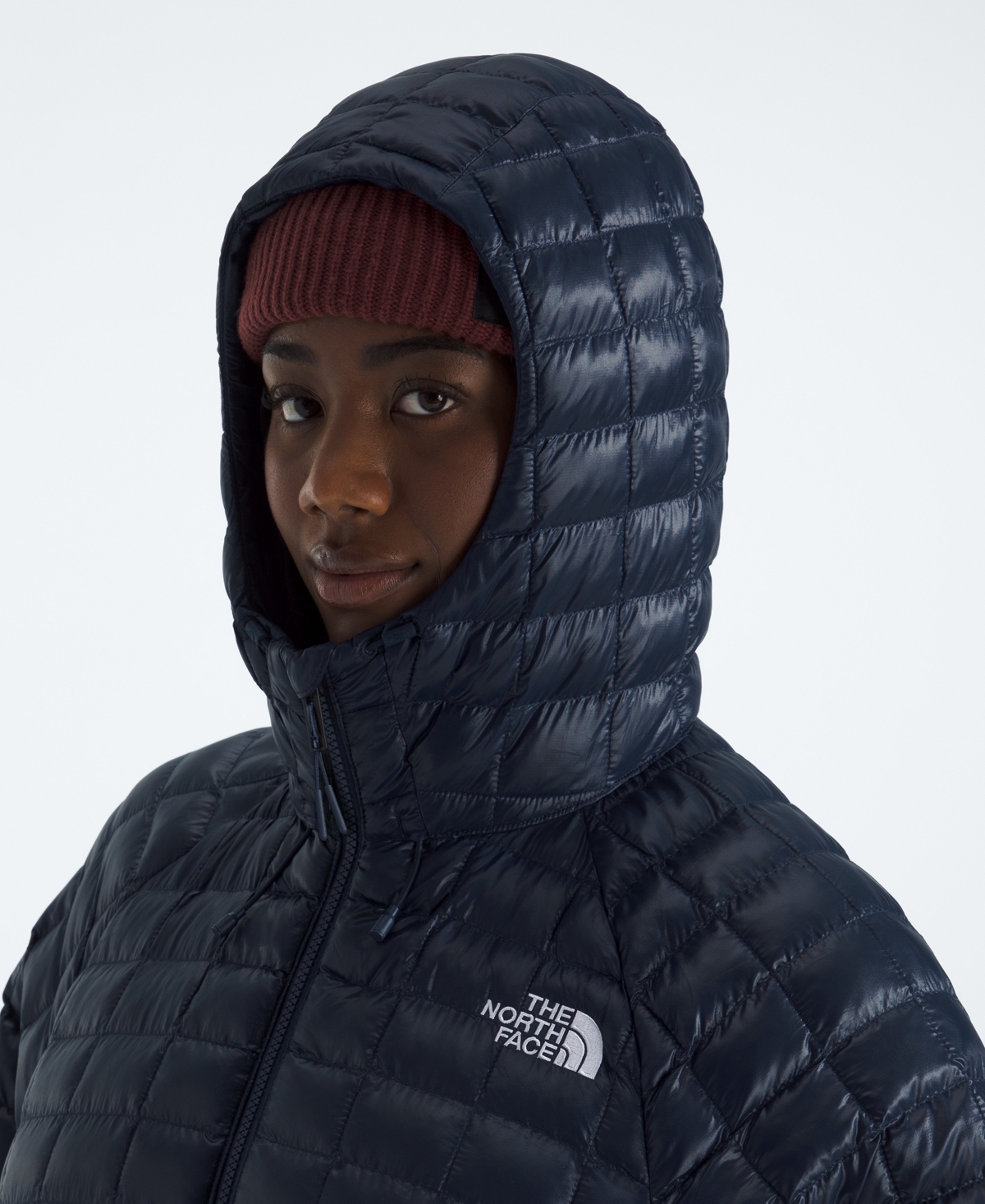 The North Face Plus Size Thermoball Hooded Parka Jacket In Blue