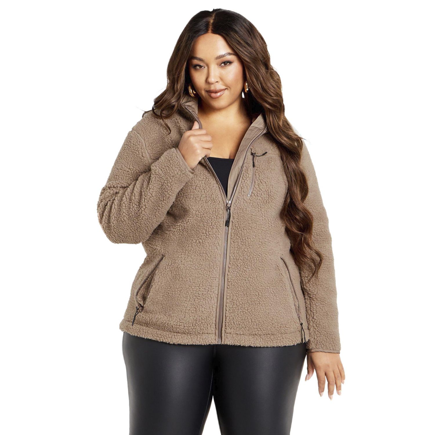 Women's Plus Size Kyla Fleece Zip Front Jacket