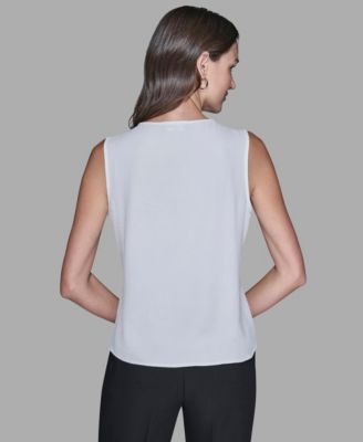 Women's Sleeveless Bow Detail Top