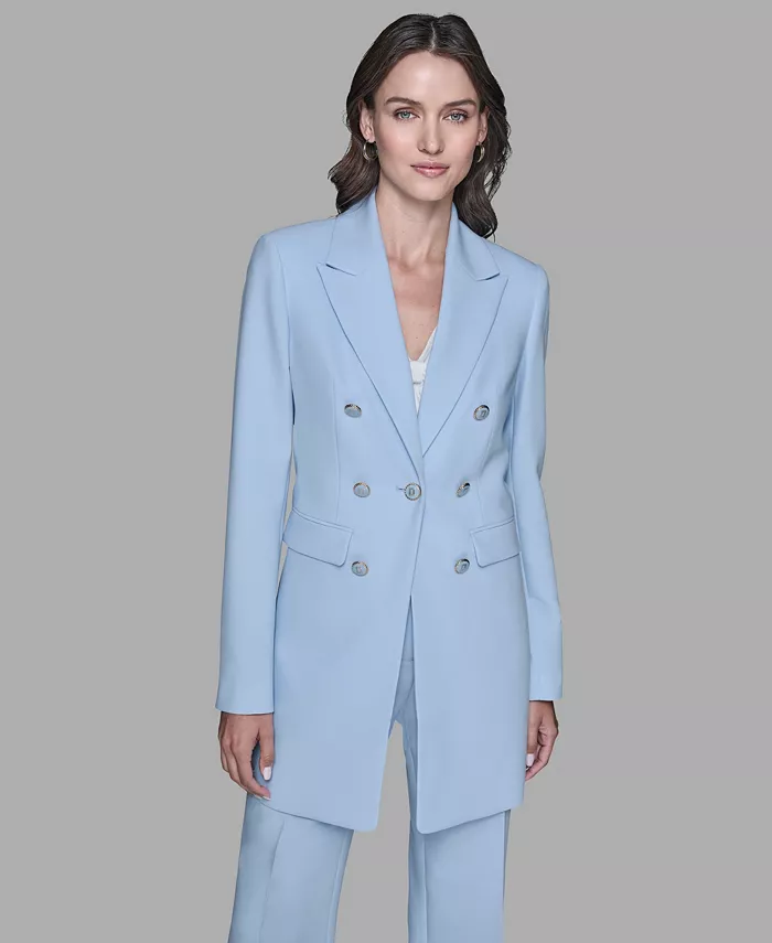 Women's Long One-Button Blazer Jacket - thumbnail 4