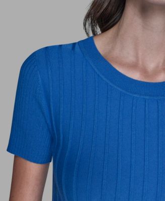 Women's Ribbed Short-Sleeve Sweater