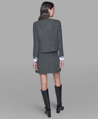 Women's Five-Button Cropped Tweed Jacket