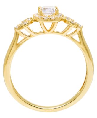 Diamond Halo Ring (1/2 ct. t.w.) in 14k Yellow Gold