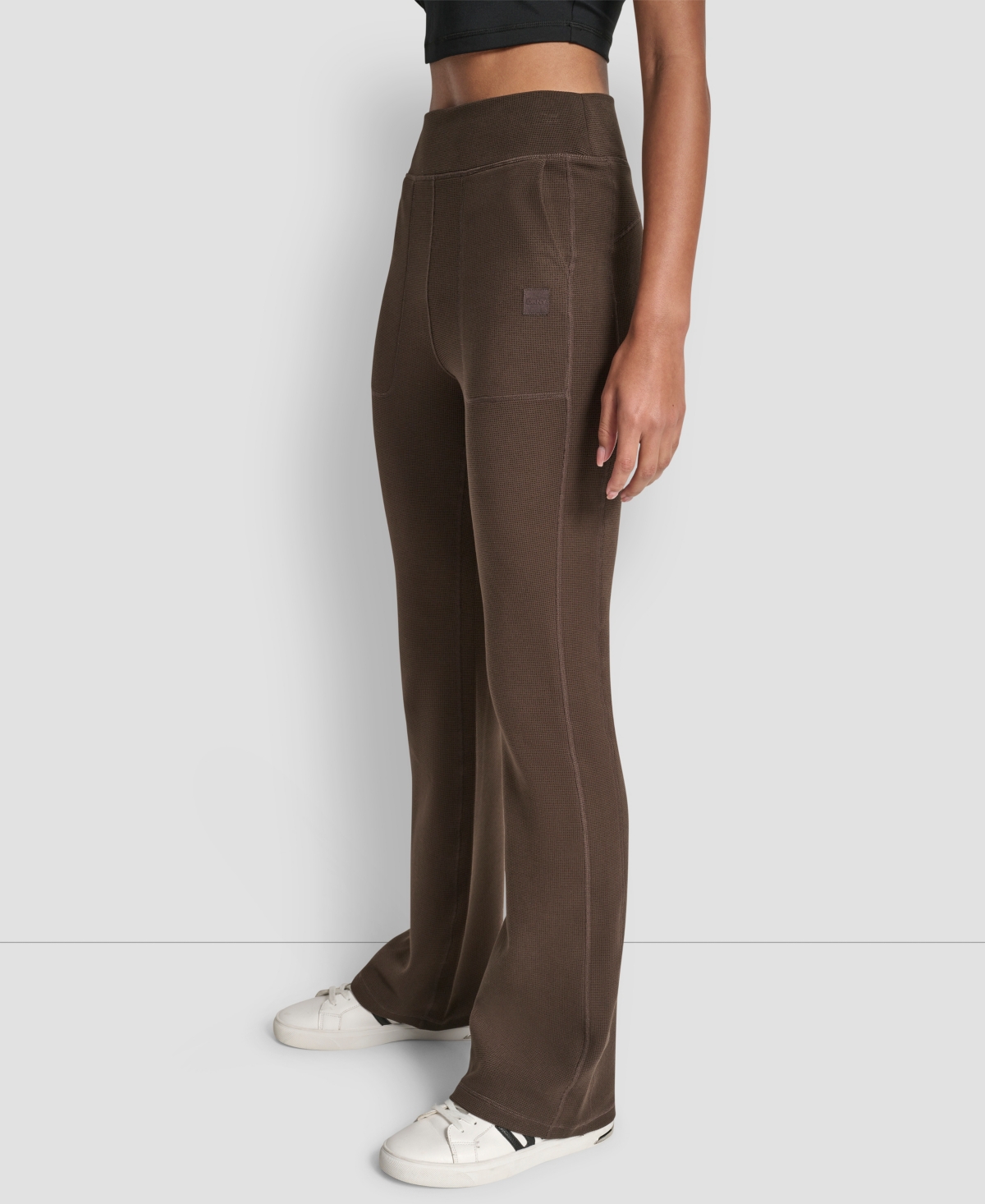 Dkny Women's Thermal High Waist Flare Pants
