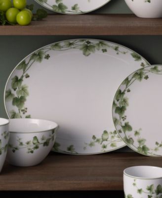 Ivy Whisper Oval Platter, 14.5"