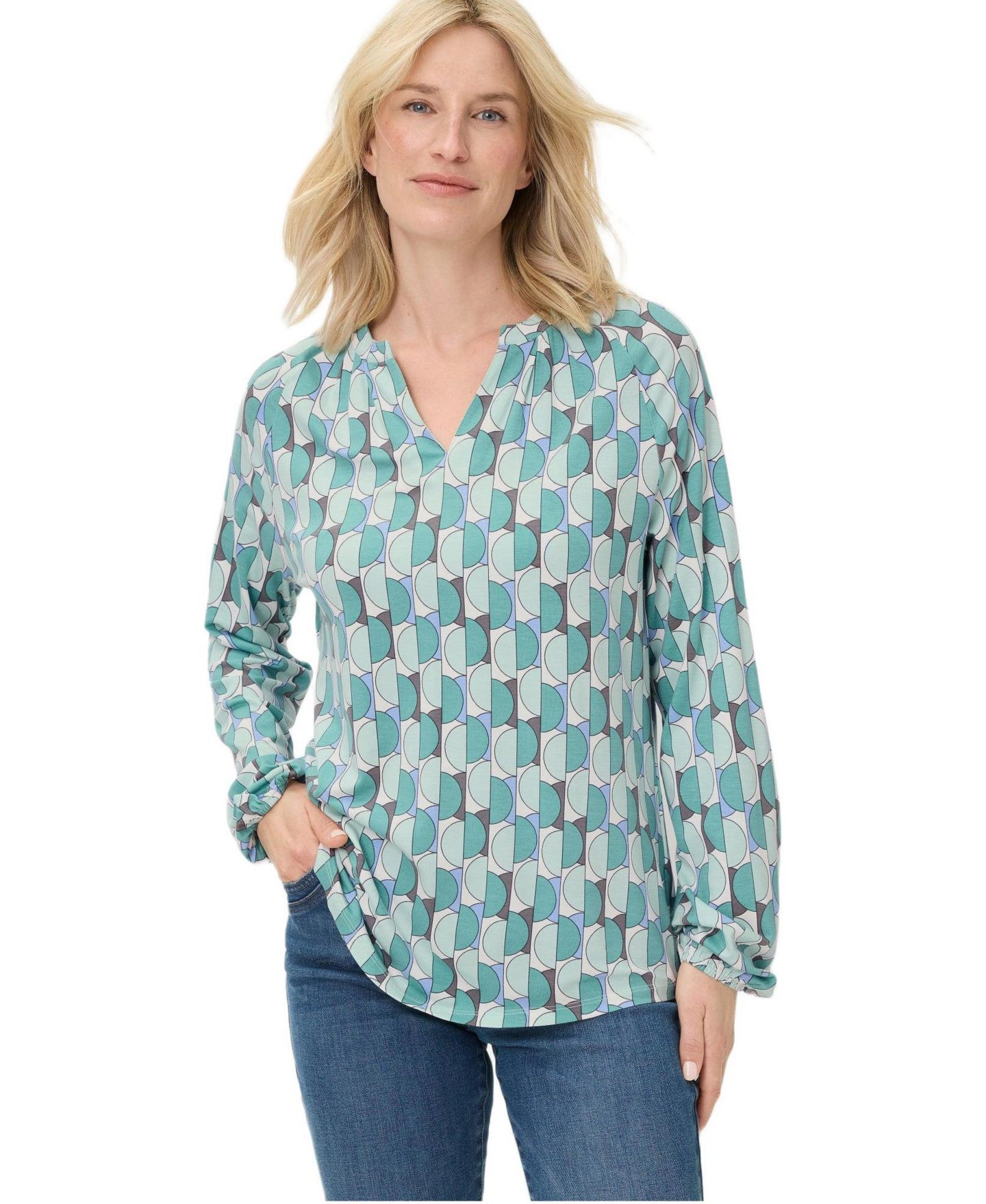 Женская футболка Olsen Tops & Tees Geo Tunic, цвет: Тёмный мятный — фото 1