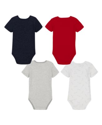 Baby Boys' Short-Sleeve Bodysuits, 4-Pack Set