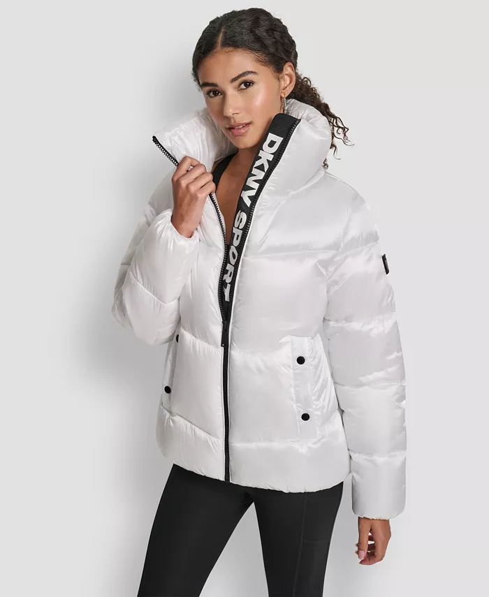Women's Quilted Puffer Interior Placket Logo Jacket - thumbnail 6