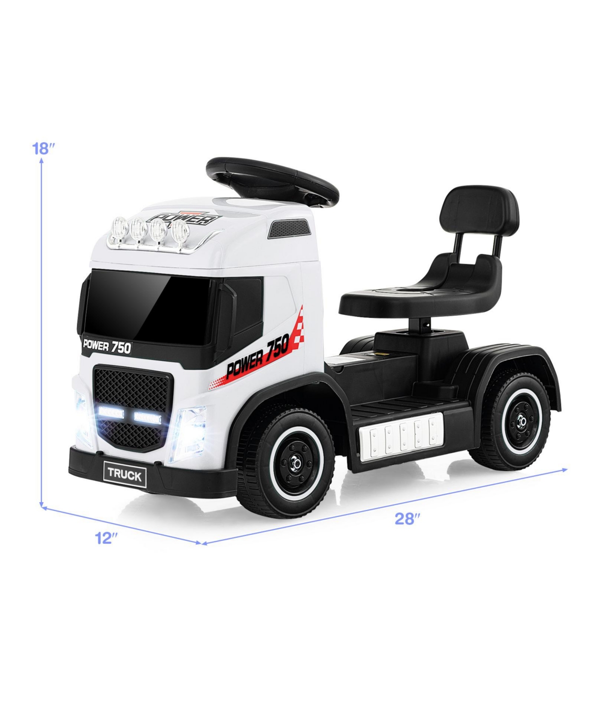 Sugift 6V Kids Electric Ride-on Truck with Height Adjustable Seat