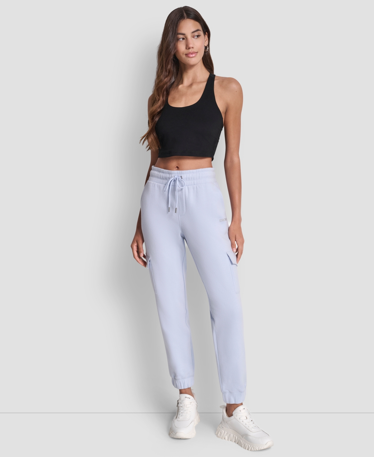 Dkny Sport Women's Studded-Logo Cargo Joggers