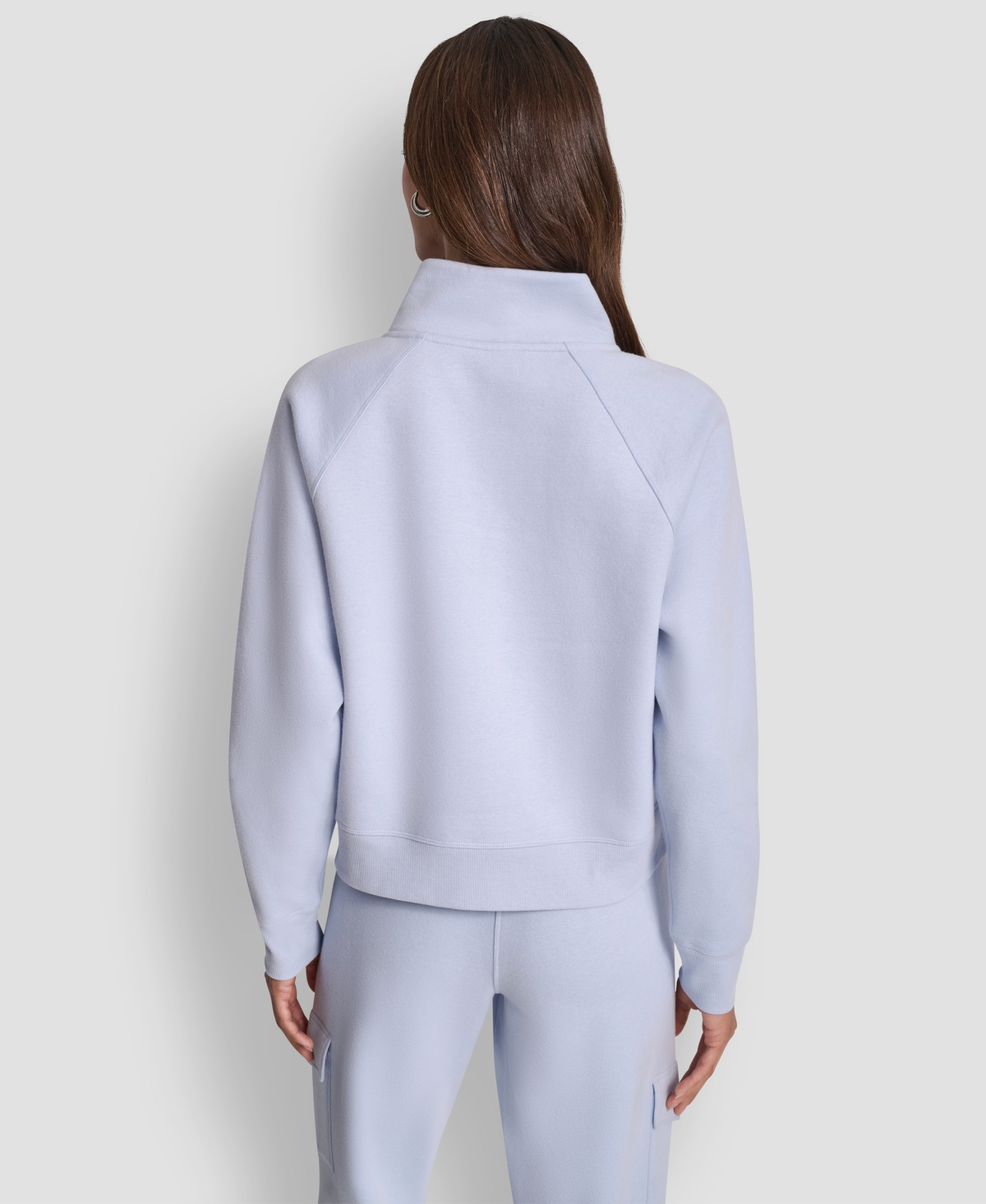 Dkny Sport Women's Studded-logo Half-zip Sweatshirt In Blue
