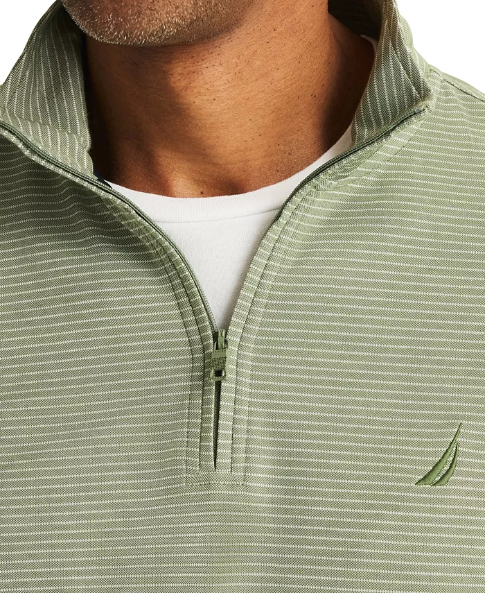 Men's Striped Quarter-Zip Sweatshirt - thumbnail 7