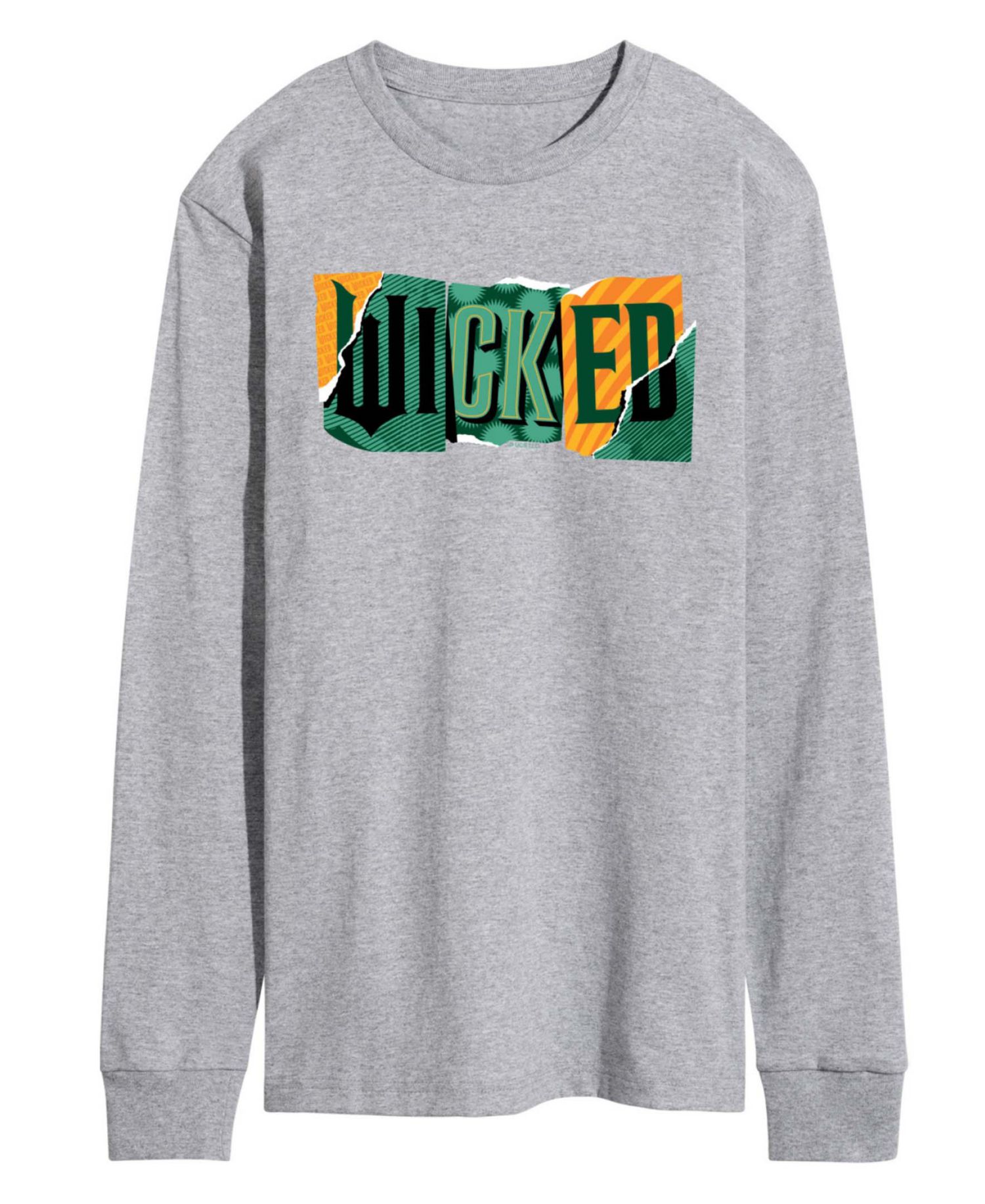 Men's Wicked Part 2 Ripped Logo Graphic Printed Long-Sleeve T-Shirt