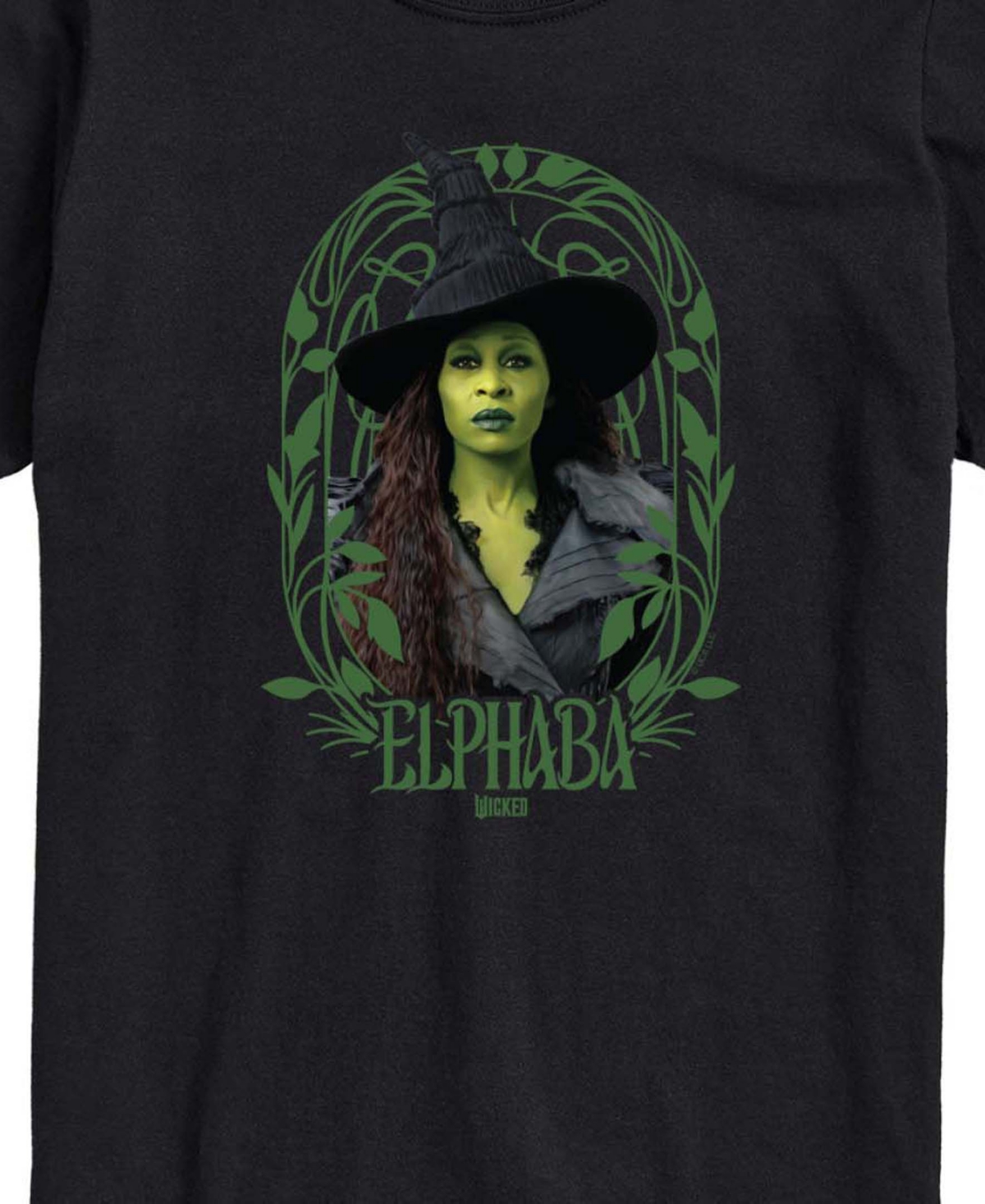 Airwaves Men's Wicked Part 2 Art Noveau Frame Elphaba Graphic Printed Short-Sleeve T-Shirt