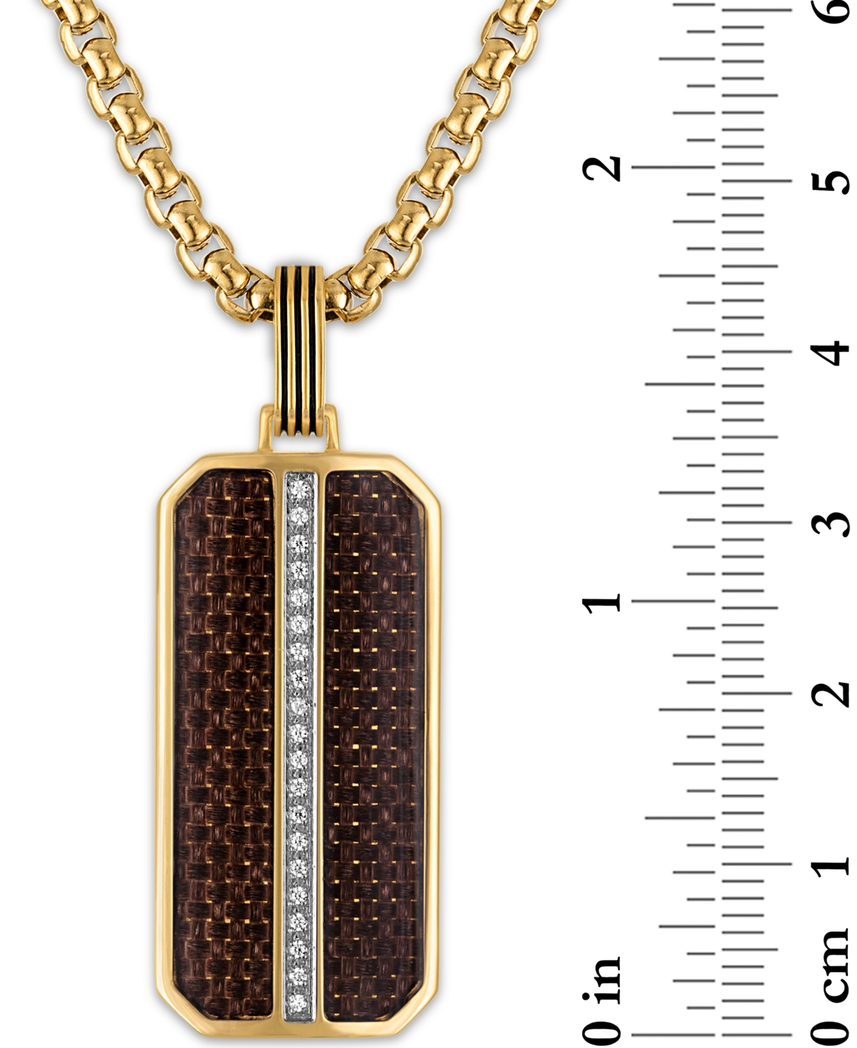 Esquire Men's Jewelry Diamond Pendant Necklace (1/10 ct. t.w.) in Stainless Steel