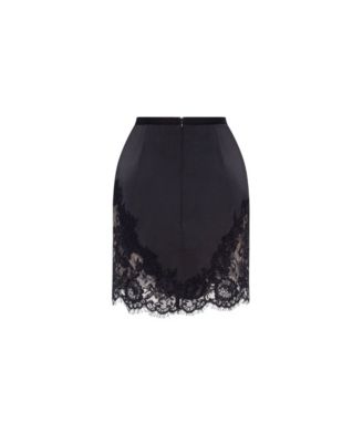 Women's Millla Fitted Obsidian Mini Skirt Adorned With Lace