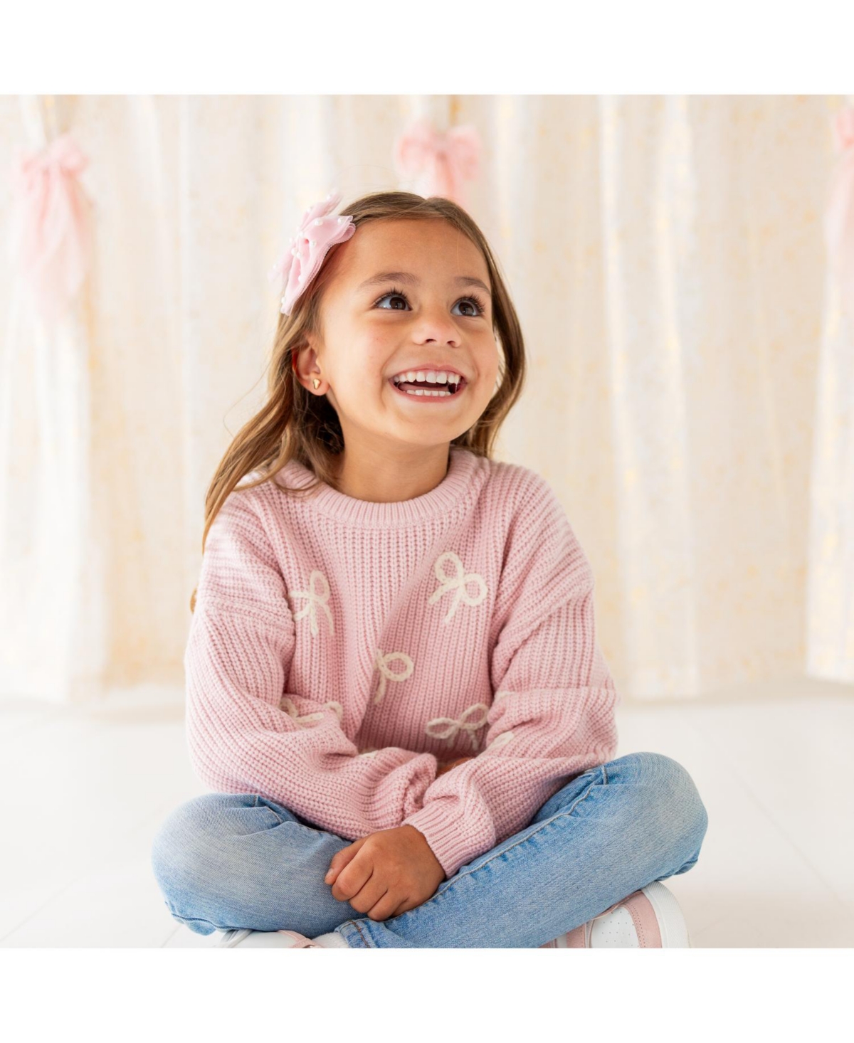 Sweet Wink Baby Girls All Over Bows Knit Sweater