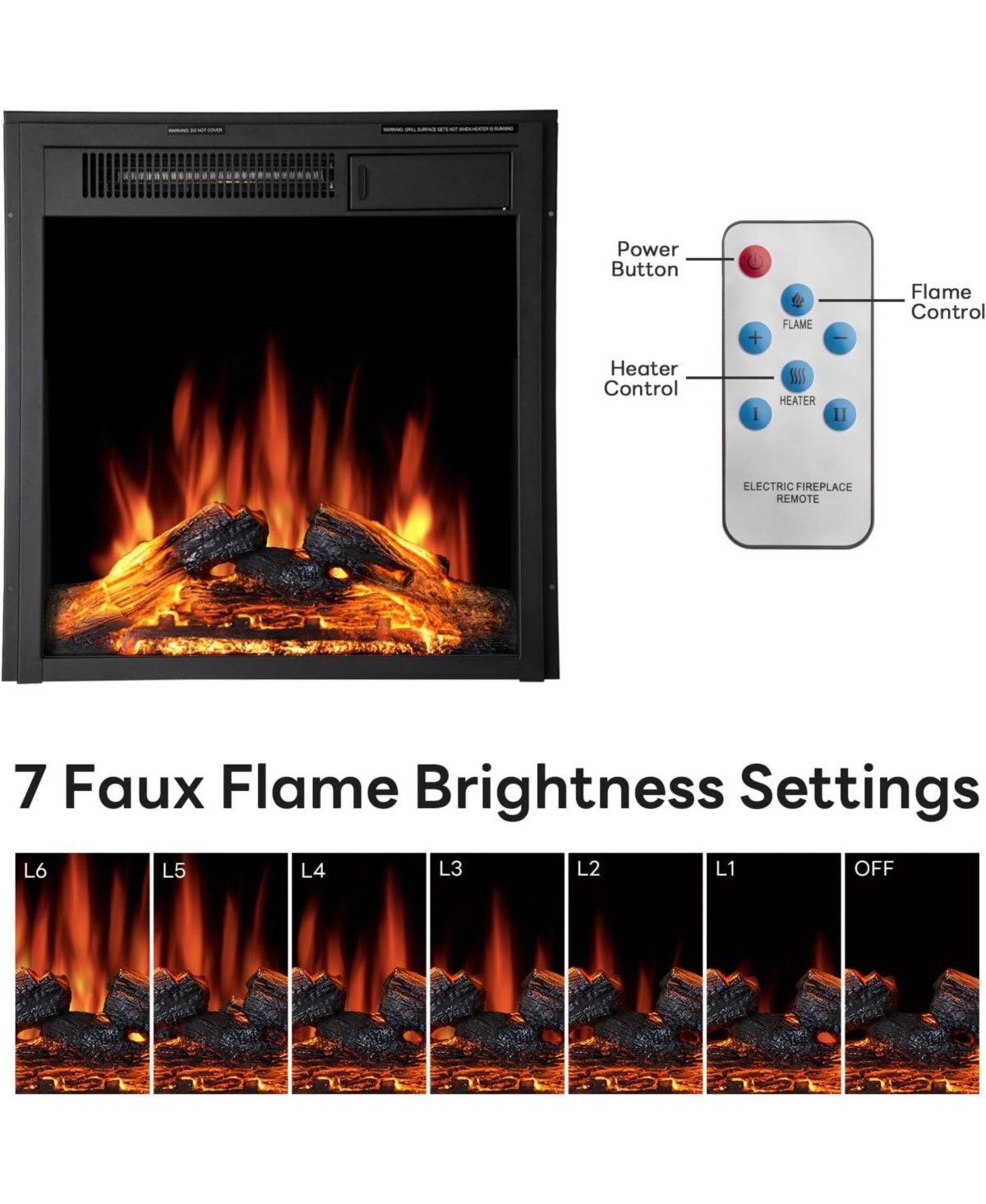 Cowsar Corner Electric Fireplace with Mantel, Tv Stand Electric Fireplace Heater with Remote Control for Living Room, Bedroom