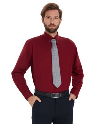 Men's Pinpoint Button Front Solid Dress Shirt, Macy's Exclusive