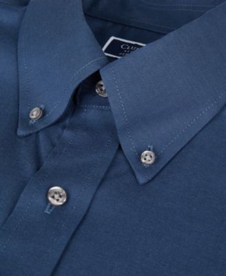 Men's Pinpoint Button Front Solid Dress Shirt