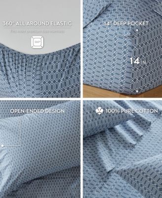 Super 144-Thread Count Cotton 3-Pc. Sheet Set, Twin