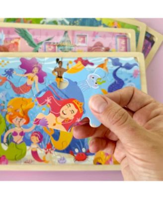 4SET 24 Pcs Wooden Puzzles for Kids Ages 4-6