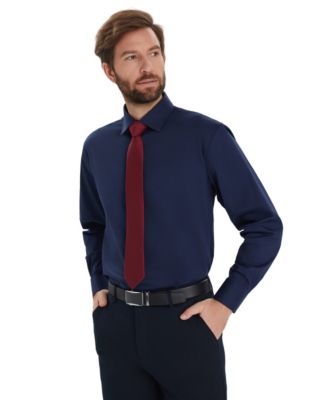 Men's Solid Regular-Fit Dress Shirt