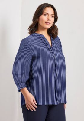 Plus Size Pintuck Popover Women's Top