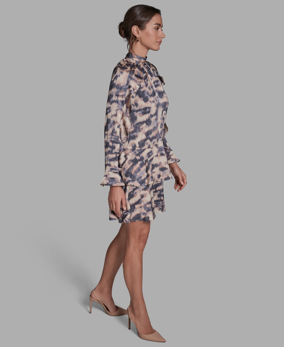 Bcbg Women's Hammered Satin Tiered Shift Dress