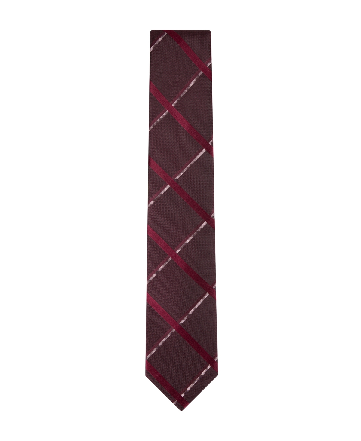 Calvin Klein Men's Isabella Grid Tie In Burgundy