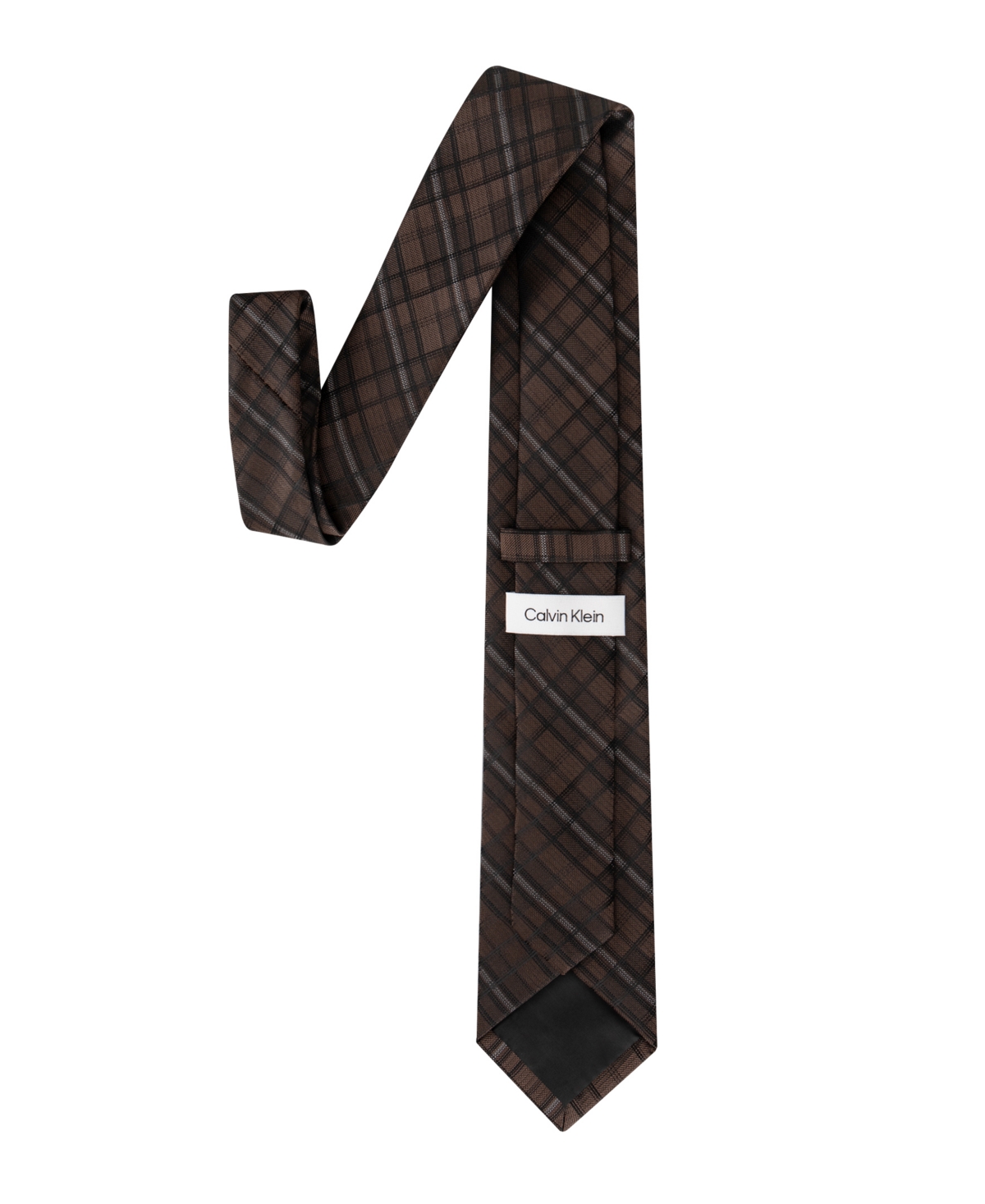 Calvin Klein Men's Addison Plaid Tie In Brown