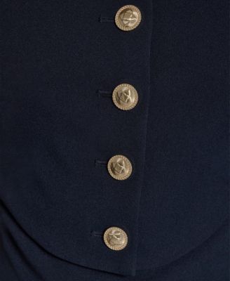 Women's Crepe Square Neck Button Front Two-Piece Dress